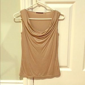 Elie Tahari women’s XS beige draped neck tank top